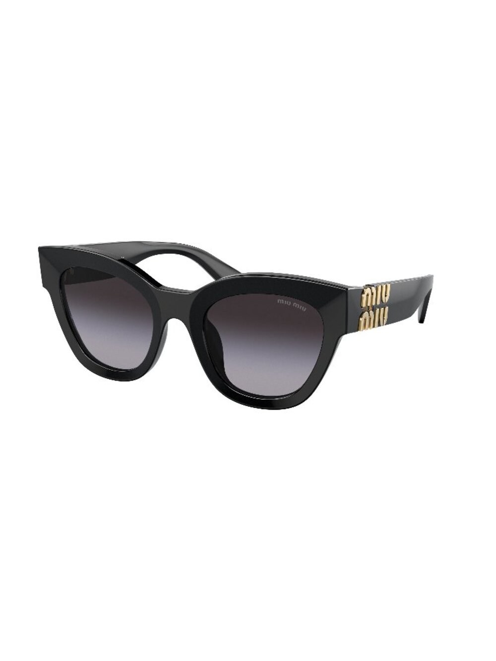 New Miu Miu Women's Sunglasses Black Square Grey Lens Acetate Frame MU 01YS 51